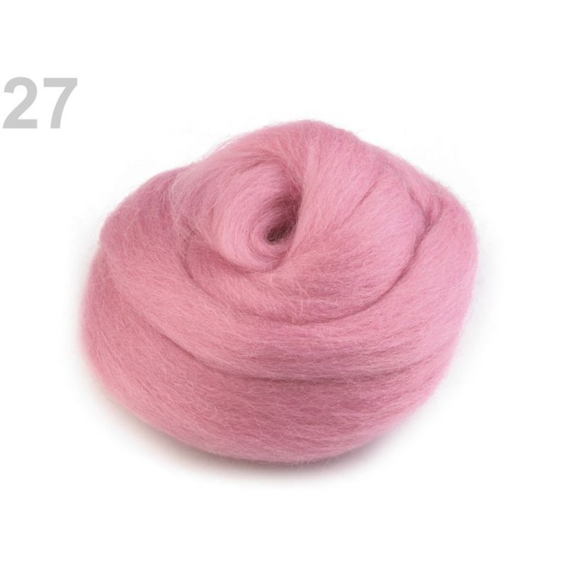 Butika.hu hobby webáruház - Fésült újzélandi merinó gyapjú nemezeléshez, 20g - pink, 27