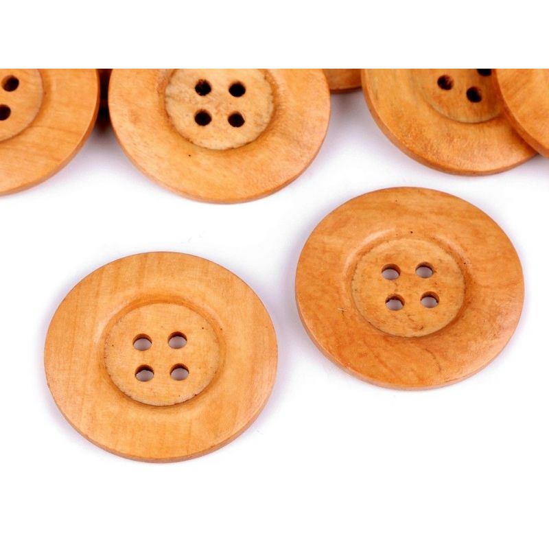 Butika.hu hobby webáruház - Dekorációs fa gomb, 40mm, 2 db, 120366, világos barna