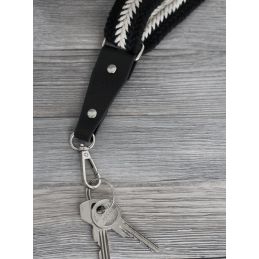 Butika.hu hobby webáruház - Bőr pánt karabínerrel, táskára, kulcscsomóra, 30mm, 790598, fekete