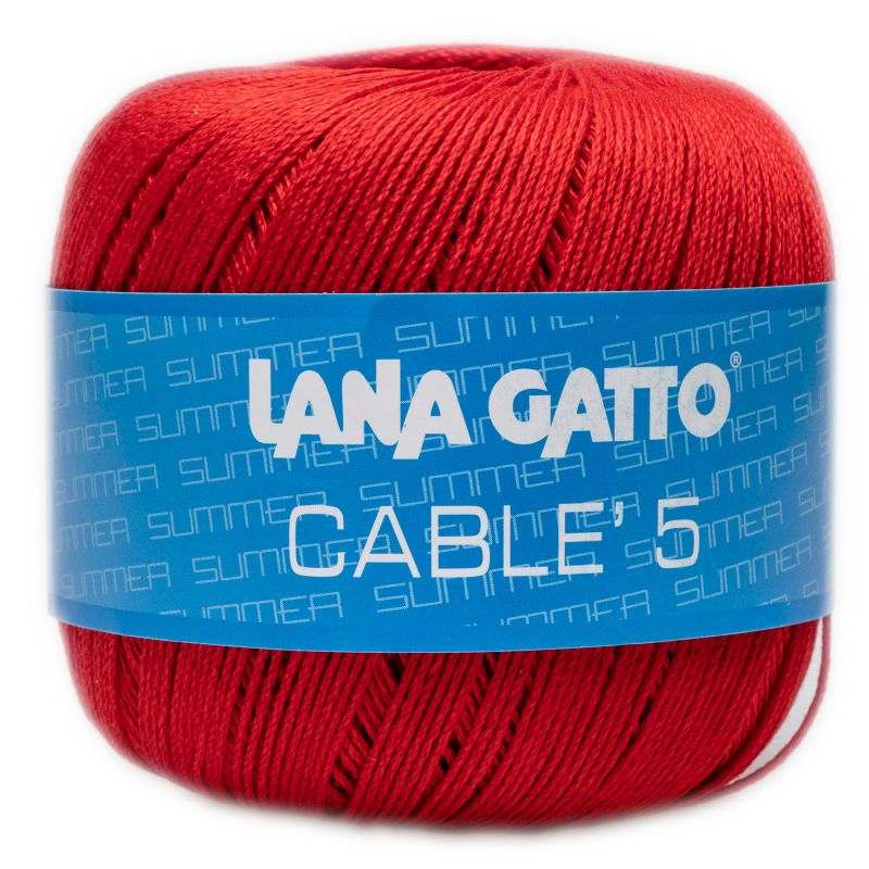 Butika.hu hobby webáruház - Lana Gatto Cable5 kötő/horgoló fonal, egyiptomi Mako pamut, 50g, 6572, Rosso