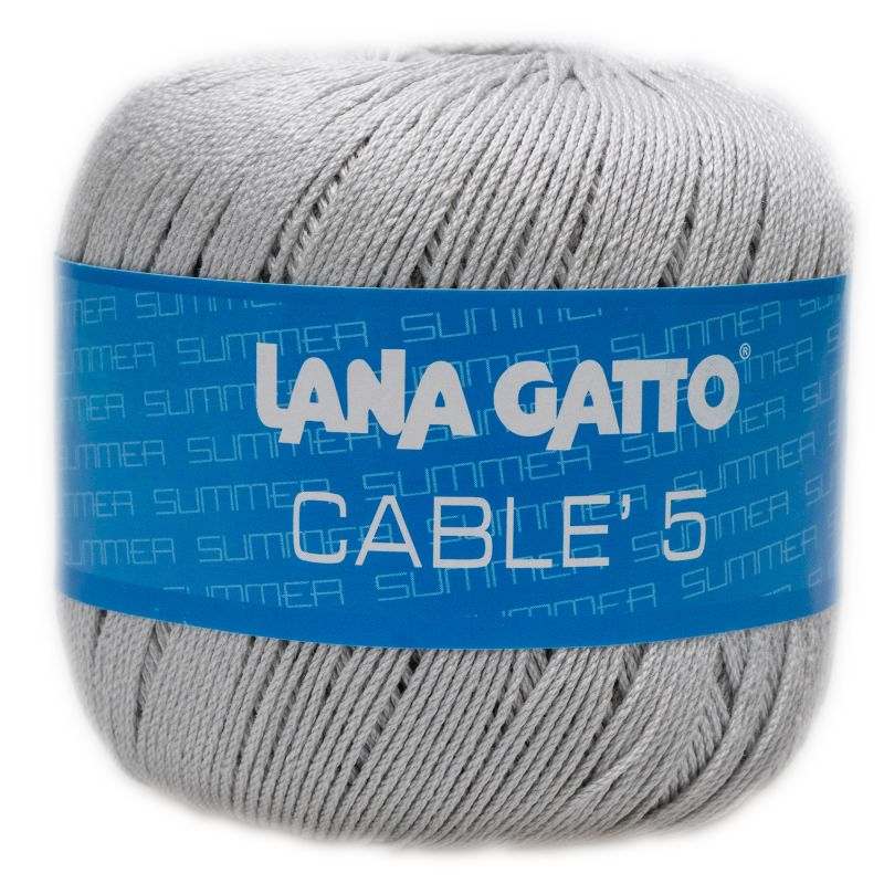 Butika.hu hobby webáruház - Lana Gatto Cable5 kötő/horgoló fonal, egyiptomi Mako pamut, 50g, 7823, Grigio Perla