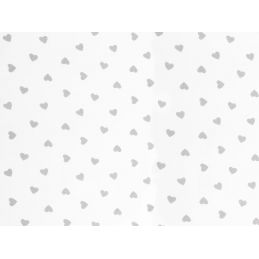 Butika.hu hobby webáruház - Fehér alapon szürke kicsi szívecskés anyag patchwork pamutvászon, 160cm/0,5m